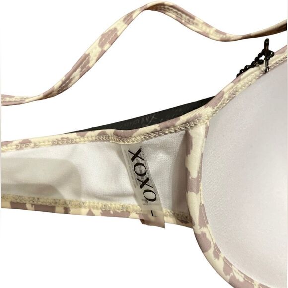 XOXO Ruffle Trim Push-Up Leopard Print Bikini Top for Juniors, Size L, NWT - Picture 8 of 9